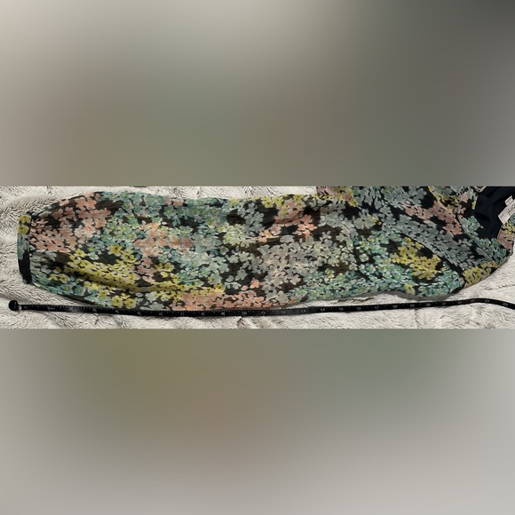 LOFT Midi Floral Long Sleeve Shirt Dress Petite Multicolor - Picture 8 of 15